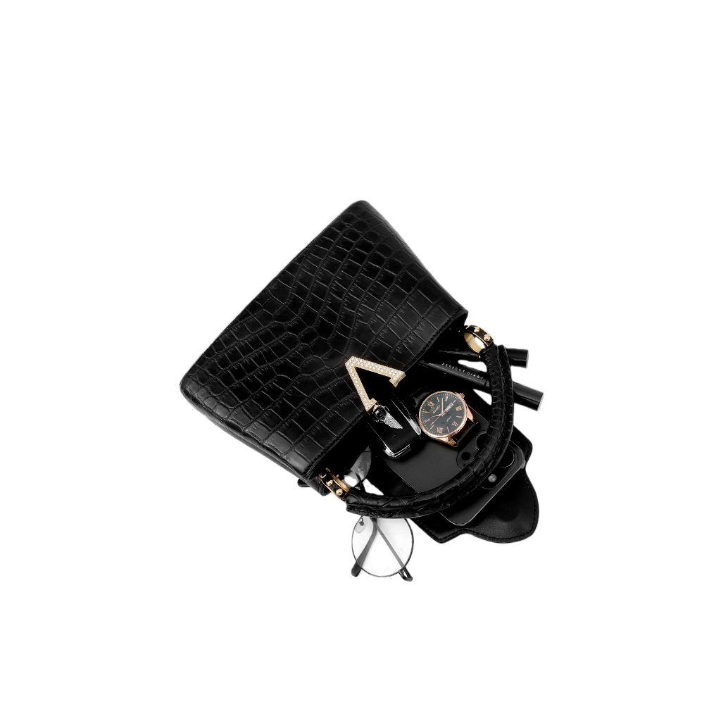 Genuine Crocodile Leather Top Handle Handbag For Women