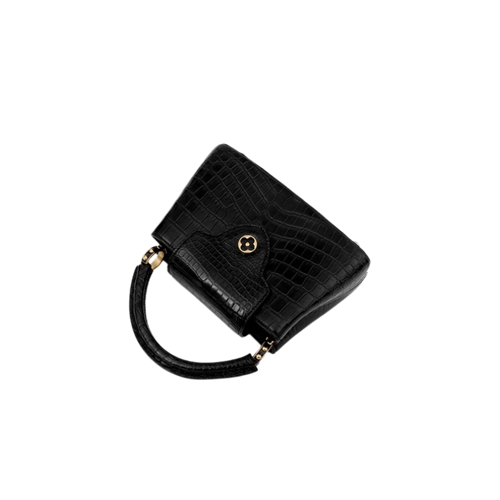Genuine Crocodile Leather Top Handle Handbag For Women