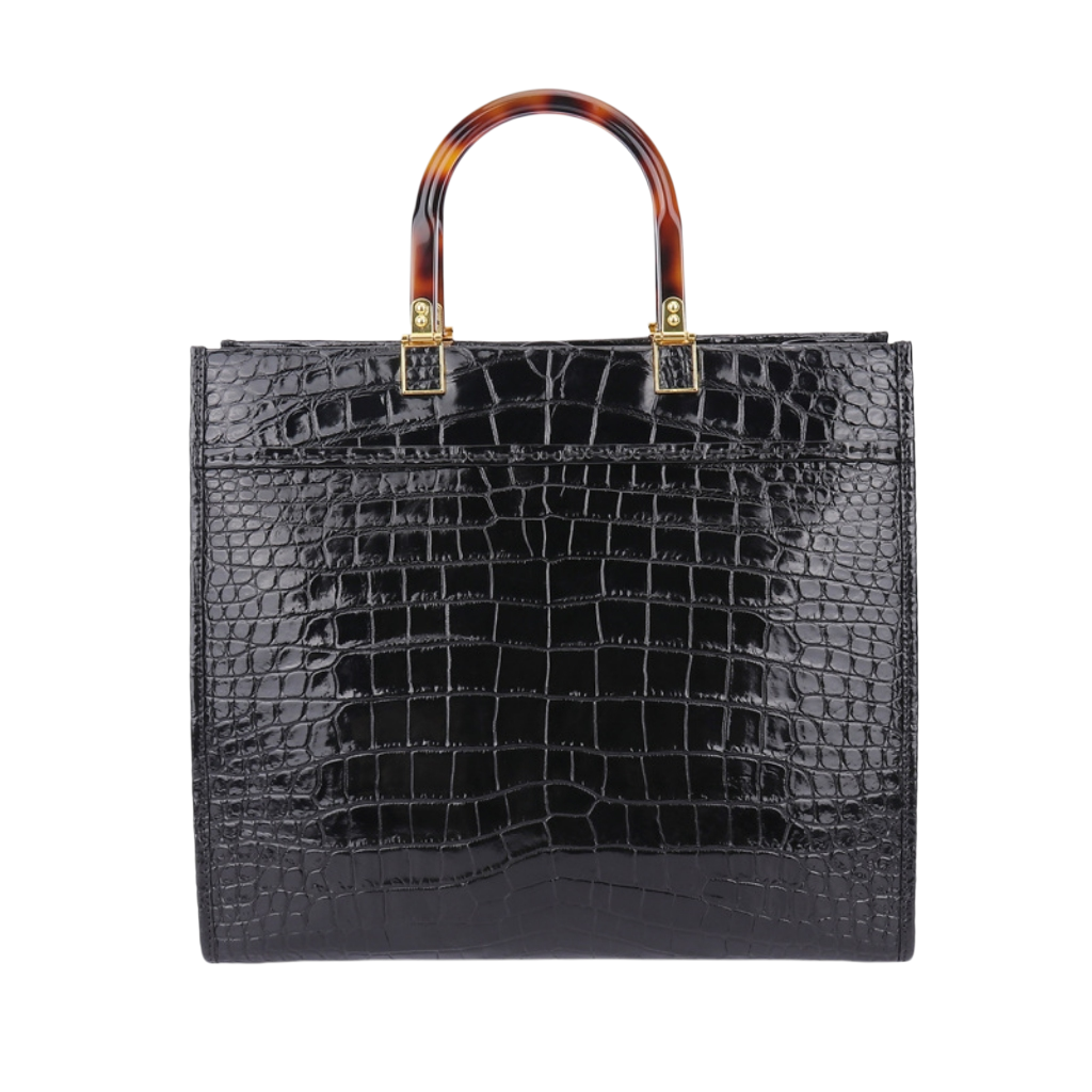Genuine Alligator Belly Tote Bag  Handmade Top Handle Handbag