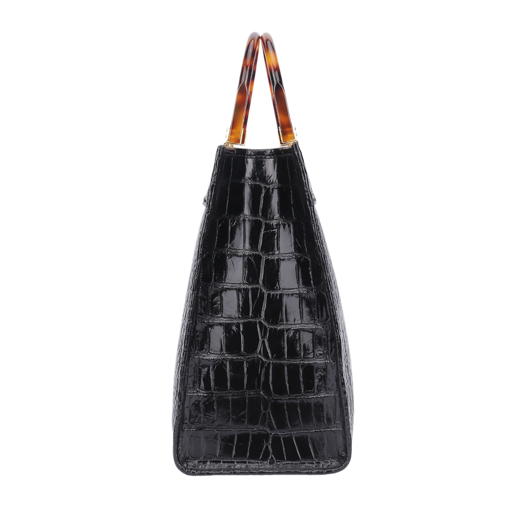 Genuine Alligator Belly Tote Bag  Handmade Top Handle Handbag