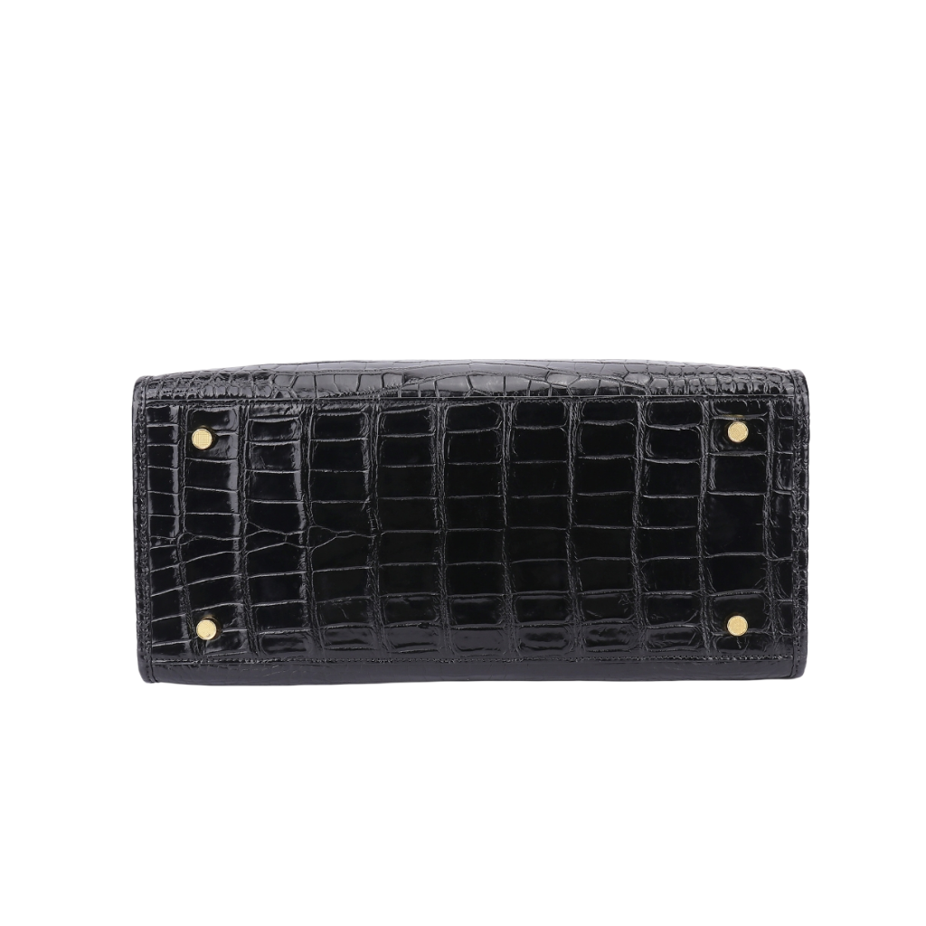 Genuine Alligator Belly Tote Bag  Handmade Top Handle Handbag