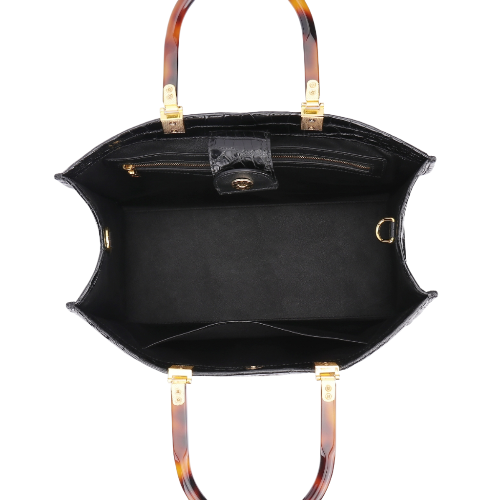 Genuine Alligator Belly Tote Bag  Handmade Top Handle Handbag