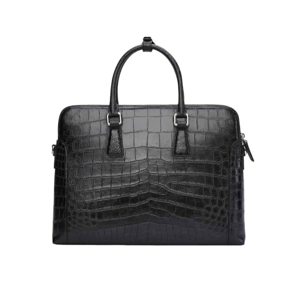 Genuine Alligator Belly Briefcase Handmade Leather Business Bag