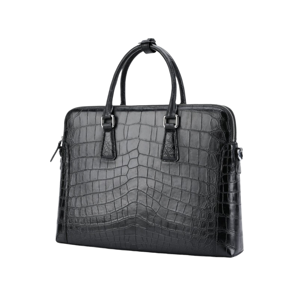 Genuine Alligator Belly Briefcase Handmade Leather Business Bag