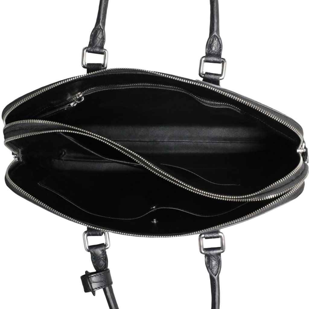 Genuine Alligator Belly Briefcase Handmade Leather Business Bag