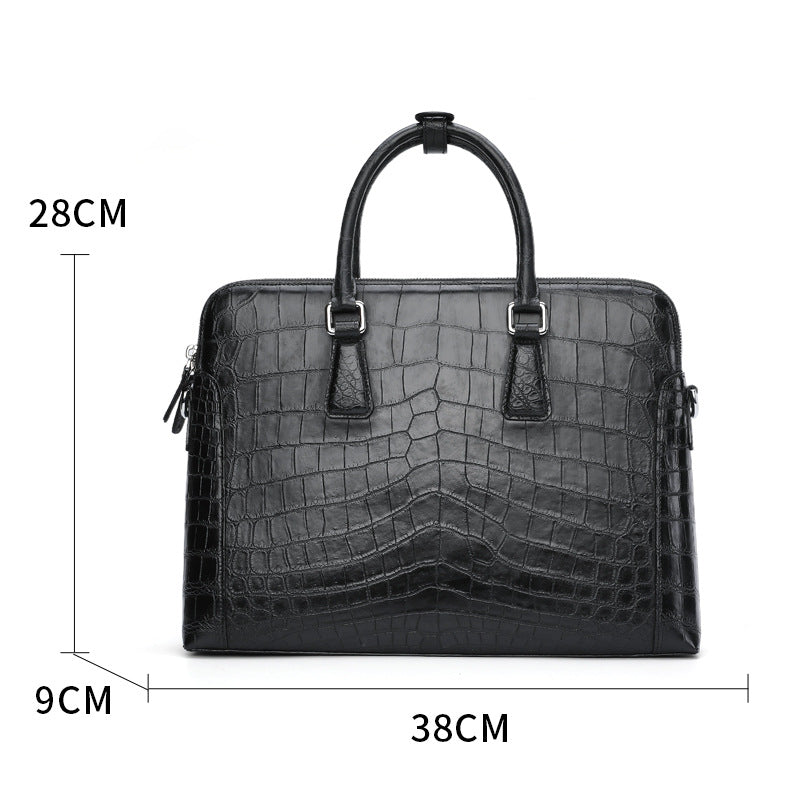 Genuine Alligator Belly Briefcase Handmade Leather Business Bag
