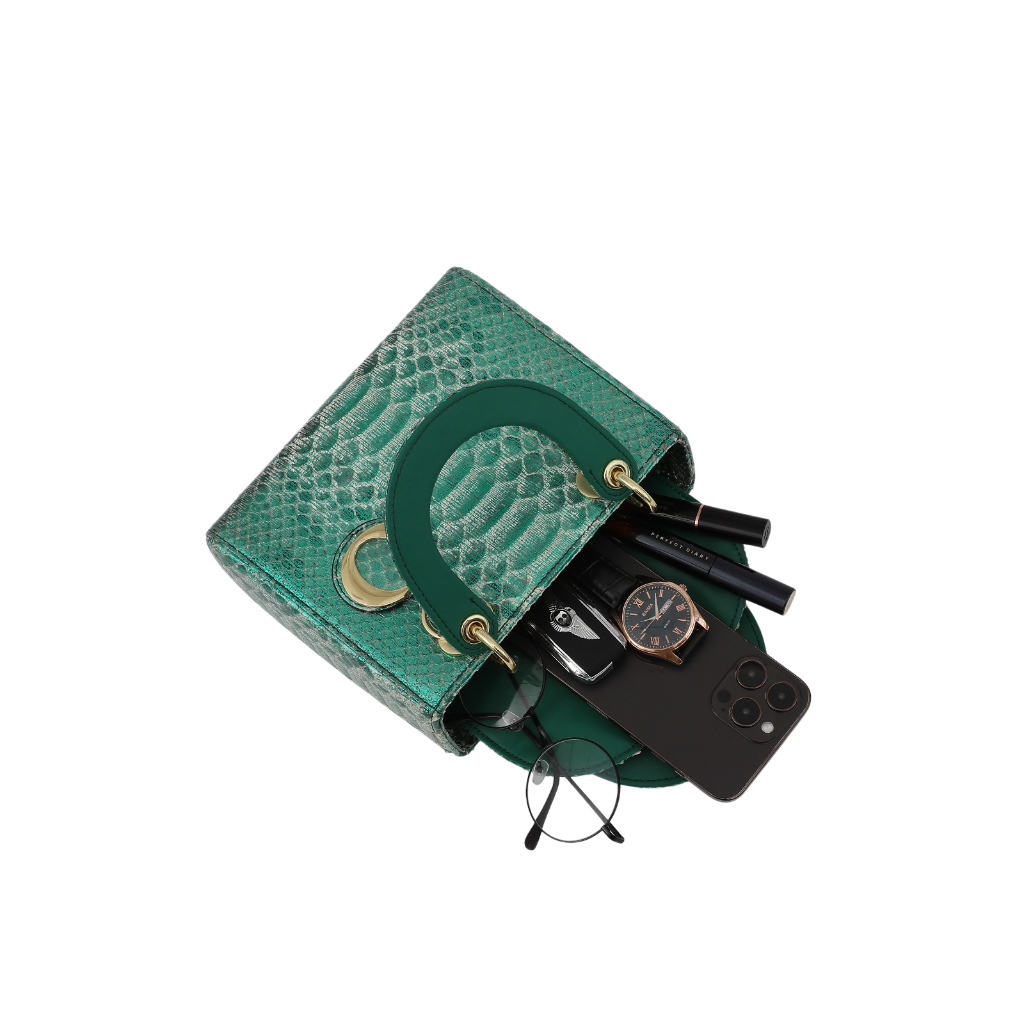 Handmade Exotic Snake Skin Top-Handle Handbag