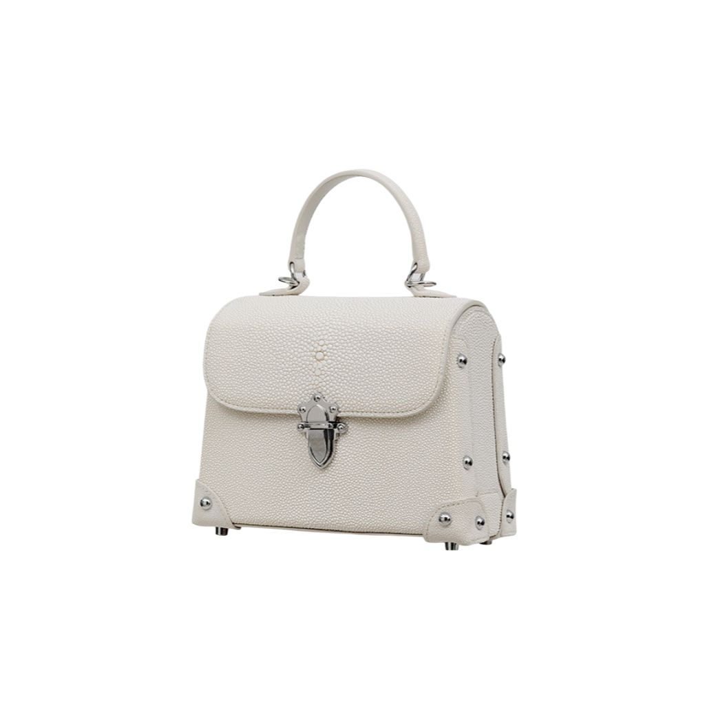 Genuine Stingray Skin Top Handle Bag | Artisan Handmade Shoulder Purse