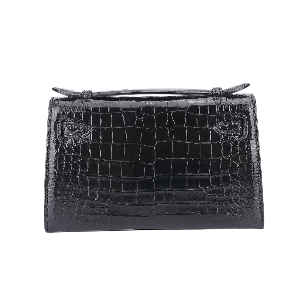 Genuine Crocodile Skin Kelly Style Top Handle Bag