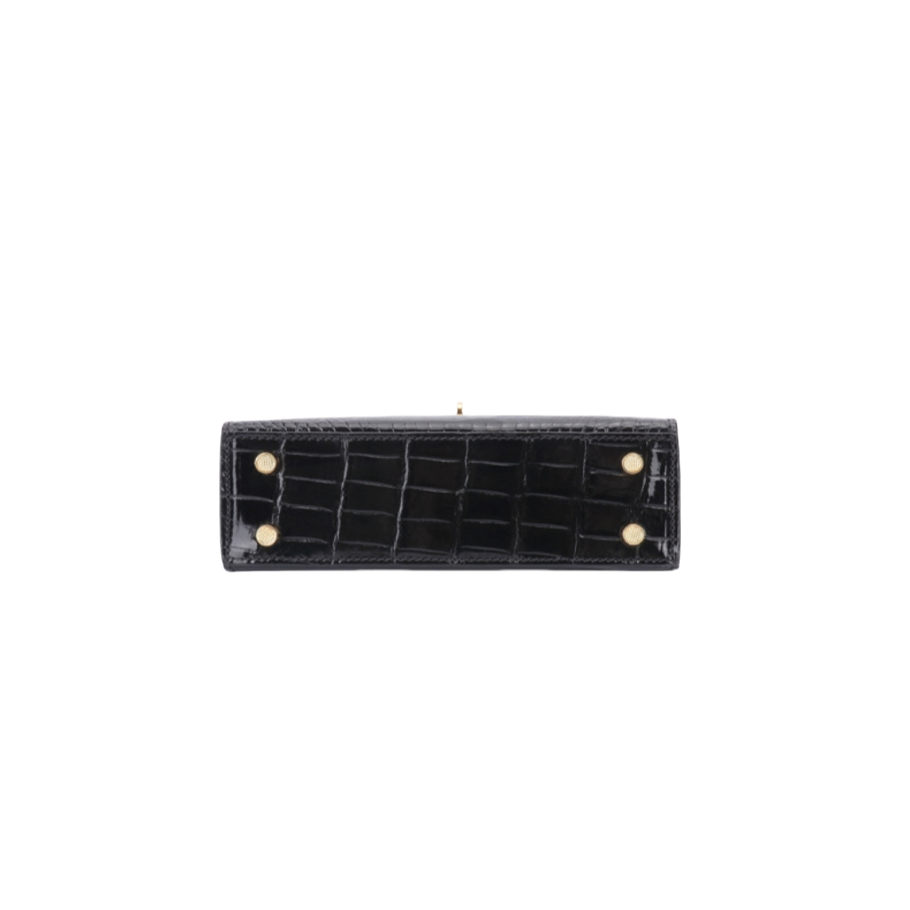 Genuine Crocodile Skin Kelly Style Top Handle Bag