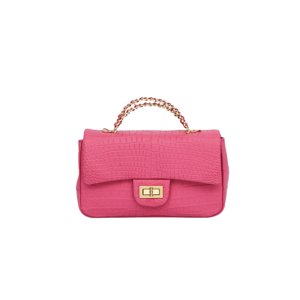 Luxury Mint Crocodile Skin Top Handle Shoulder Bag