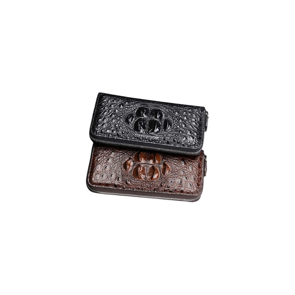 Small Crocodile Multi Card Holder Wallets Bifold Wallets with Zipper
