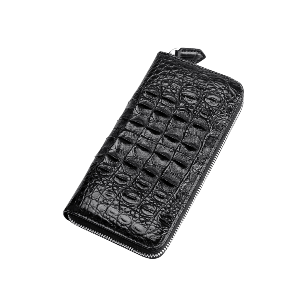 Small Crocodile Multi Card Holder Wallets Bifold Wallets with Zipper