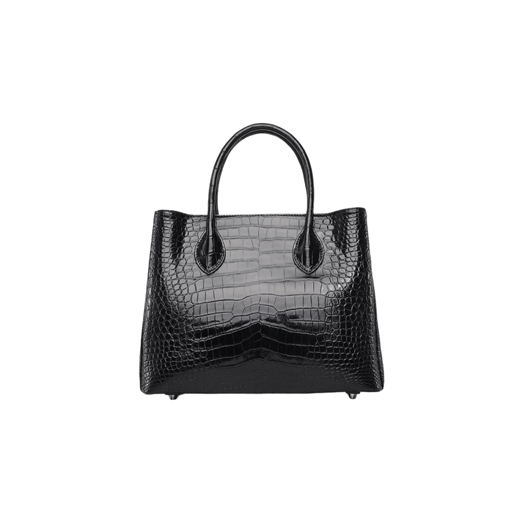Black Genuine Crocodile Leather Handbag for Women Luxury Tote