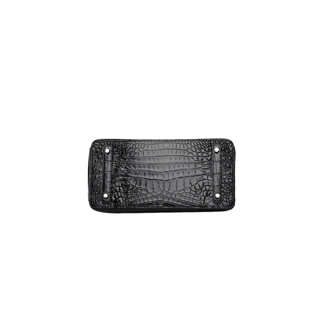 Black Genuine Crocodile Leather Handbag for Women Luxury Tote